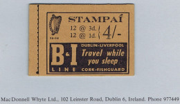 Ireland 1956 4/- Booklet Serial 38-56 Complete Mint, Watermarks Inverted - Postzegelboekjes