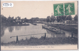 CHALONS-SUR-MARNE- VUE PRISE DU PONT DU CANAL- LES PENICHES - Châlons-sur-Marne