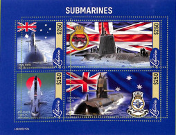 A9016 - LIBERIA - ERROR MISPERF Stamp Sheet - 2022  - Transport, Submarines - Submarinos