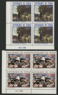 TCHAD PA POSTE AERIENNE N° 47 + 48 Neufs ** MNH Blocs De Quatre Cote 33,60 € Série Tableau D'Henri ROUSSEAU + Coin Daté - Ciad (1960-...)