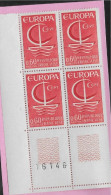 1966 Bloc De 4 Coin Numéroté Europa  Neuf ** N°1491 - 1960-1969