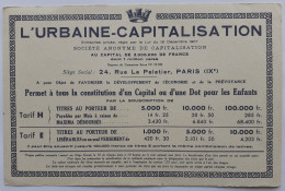 URBAINE CAPITALISATION - Rue Le Peletier Paris - Placement Financier - Buvard Publicitaire - Banco & Caja De Ahorros