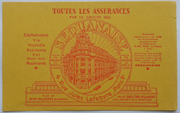 ASSURANCES SEQUANAISE - 4 RUE JULES LEFEBVRE à PARIS / Batiment - Buvard Publicitaire - Bank & Insurance
