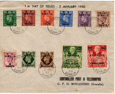 Italy -British Occupation Somalia  1950 Definitive FDC, - Somalia