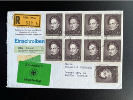 AUSTRIA 1984 REGISTERED LETTER VIENNA WIEN TO SCHWELM 03-07-1984 OOSTENRIJK OSTERREICH EINSCHREIBEN WRITER AUTHOR - Storia Postale