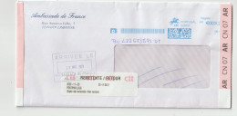 7527 PORTUGAL Recommandé Registered NPAI Return To Sender Horse Cheval Remetente Ambassade RTS Qr Code Code Barre Bar - Macchine Per Obliterare (EMA)