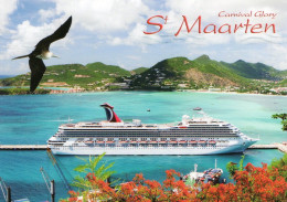 CPM - ANTILLES NEERLANDAISES - SAINT MARTIN - ST MAARTEN - LE PAQUEBOT CARNIVAL GLORY A PHILIPSBURG - GREAT BAY - Saint-Martin