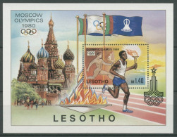 Lesotho 1980 Olymp. Spiele Moskau Fackelläufer Block 5 Postfrisch (C27190) - Lesotho (1966-...)