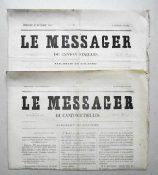 Presse - 1864, Le Messager Du Canton D'Ixelles. Journal Hebdomadaire Du Dimanche. 2 Numéros. - Historische Dokumente