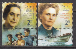 2018 Israel Pioneering Women Complete Set Of 2 With Tabs NH @ BELOW FACE VALUE - Ongebruikt (met Tabs)