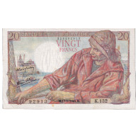 France, 20 Francs, Pêcheur, 1944, K.132, TTB+, Fayette:13.9, KM:100a - 20 F 1942-1950 ''Pêcheur''