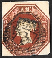 QV SG 57 GB 10d Brown Embossed Used - Used Stamps