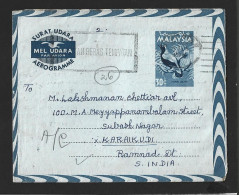 Malaysia Aerogramme Cover With Printed On Birds With Slogan CNCELLATION   (B53) - Malaysia (1964-...)