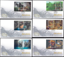 NEW ZEALAND 2021 Lord Of The Rings: Fellowship 20th Anniv., Set Of 6 M/S’s On FDC - Vignettes De Fantaisie