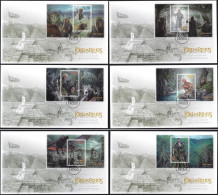 NEW ZEALAND 2022 Lord Of The Rings: Two Towers 20th Anniv., Set Of 6 M/S’s On FDC - Fantasie Vignetten