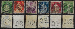 Switzerland 1901/31 6 Stamp Perfin S.C. By Schweizer & Co Export Of Swiss Silk & Embroidery From Luzern Lochung Perfore - Gezähnt (perforiert)