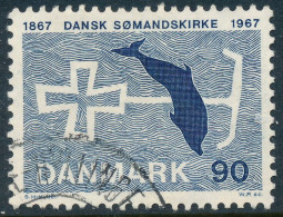 Denmark Danemark Danmark 1967: 90ø Blue Danish Maritime Church, VF Used, AFA 468 (DCDK00514) - Gebraucht