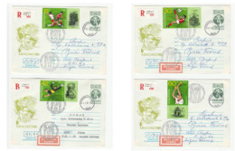 FOOTBALL  - WORLD CUP  Reg COVERS Bulgaria 4 Diff Uprated Soccer Postal Stationery Stamps Sport Cover - 1986 – Messico