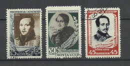 RUSSLAND RUSSIA 1939 Michel 726 - 728 O Lermontow - Oblitérés