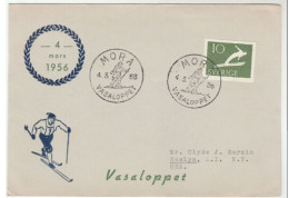 1956 Mora SWEDEN SKI RACE Event COVER Cross Country Skiing Stamps Sport - Cartas & Documentos