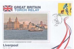 2012 Ltd Edn MERSEY FERRY OLYMPICS TORCH Relay Liverpool COVER London OLYMPIC GAMES Sport BMX Cycling Bicycle  Stamps GB - Zomer 2012: Londen