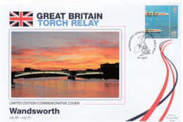 2012 Ltd Edition WANDSWORTH BRIDGE OLYMPICS TORCH Relay COVER London OLYMPIC GAMES Sport ROWING Stamps GB - Estate 2012: London