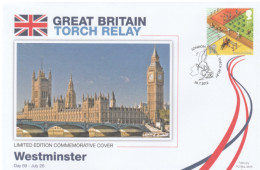 2012 Ltd Edn WESTMINSTER BIG BEN OLYMPICS TORCH Relay COVER London OLYMPIC GAMES Horse Sport GB Parliament CLOCK Stamps - Eté 2012: Londres