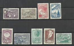 RUSSLAND RUSSIA 1938 Michel 637 - 645 O Flugsport Flugwesen Aviation Flight Sport In Soviet Union - Used Stamps