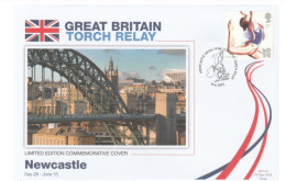 2012 Ltd Edn NEWCASTLE BRIDGE OLYMPICS TORCH Relay COVER London OLYMPIC GAMES Sport GYMNASTICS Stamps GB - Sommer 2012: London