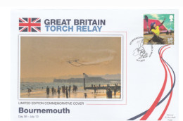 2012 Ltd Edn  BOURNEMOUTH OLYMPICS TORCH Relay COVER London OLYMPIC GAMES Sport WHEELCHAIR TENNIS Stamps GB Health - Estate 2012: London