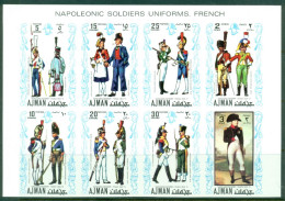 Ajman 1971 Mi#685-692B Napoleonic Uniforms In France IMPERF MLH - Ajman