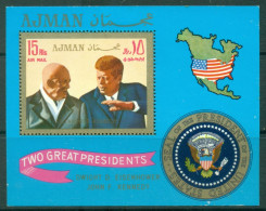 Ajman 1970 Mi#MS216A Dwight D Eisenhower, 34th President Of USA, Kennedy MS MLH - Ajman