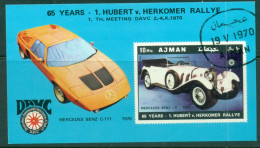 Ajman 1970 Mi#MS215 Vintage Automobiles MMS (creased)CTO - Ajman