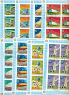 Ajman 1970 Mi#577-584B World Expo Osaka, Pavillions IMPERF 8xsheetlets CTO - Ajman