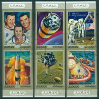 Ajman 1970 Mi#561-566B Apollo 13 Space Mission IMPERF CTO - Ajman