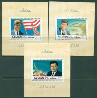 Ajman 1969 Mi#445-447 The Kennedy Brothers 3xDLMS MLH - Ajman