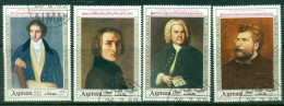 Ajman 1969 Mi#425-428 Paintings Of Composers CTO - Ajman