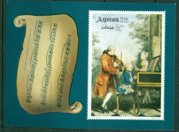 Ajman 1969 Mi#MS113B Paintings Of Composers, The Mozart Family MS IMPERF MLH - Ajman