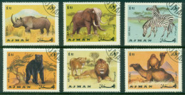 Ajman 1969 Mi#412-417 Mammals, Wild Animals CTO - Ajman