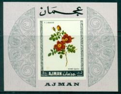 Ajman 1969 Mi#MS110B Flowers, Roses MS IMPERF MLH - Ajman