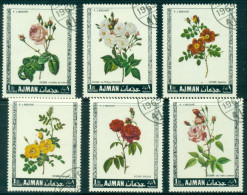 Ajman 1969 Mi#405-410 Flowers, Roses CTO - Ajman