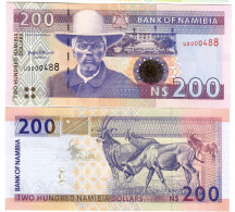 Namibia 200 Dollars 1996 UNC "Ahmad" Sig 2. LOW Numbers! - Namibia