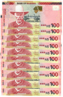 Namibia 10x 100 Dollars 2018 UNC "Shiimi" - Namibia