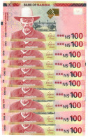 Namibia 10x 100 Dollars 2018 UNC "Shiimi" - Namibie