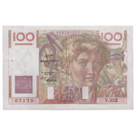 France, 100 Francs, Jeune Paysan, 1949, Y.332, TTB, Fayette:28.24, KM:128b - 100 F 1945-1954 ''Jeune Paysan''