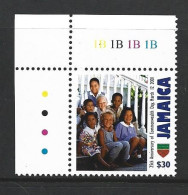 Jamaica 2001 Commonwealth Day Gutter Single With Plate Numbers MNH - Jamaica (1962-...)