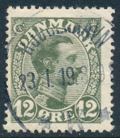 Denmark Danemark Danmark 1918: 12ø Olive King Christian X 20mm, Fine Used, AFA 100-II (DCDK00545) - Gebraucht