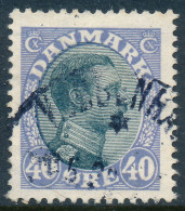 Denmark Danemark Danmark 1918: 40ø Blue-lilac & Black Chr. X, F-VF Used, AFA 105a (DCDK00546) - Gebraucht