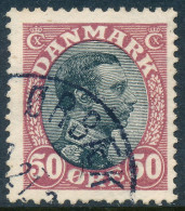 Denmark Danemark Danmark 1919: 50ø Wine Red & Black Chr. X, F-VF Fresh Used, AFA 106 (DCDK00547) - Gebraucht