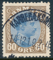 Denmark Danemark Danmark 1919: 60ø Brown & Blue Chr. X, VF Used, AFA 107 (DCDK00548) - Gebraucht